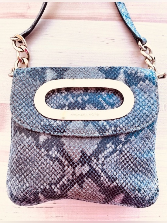 Michael Kors Handbags - Michael Kors Snake-Print Crossbody Bag with Gold Hardware